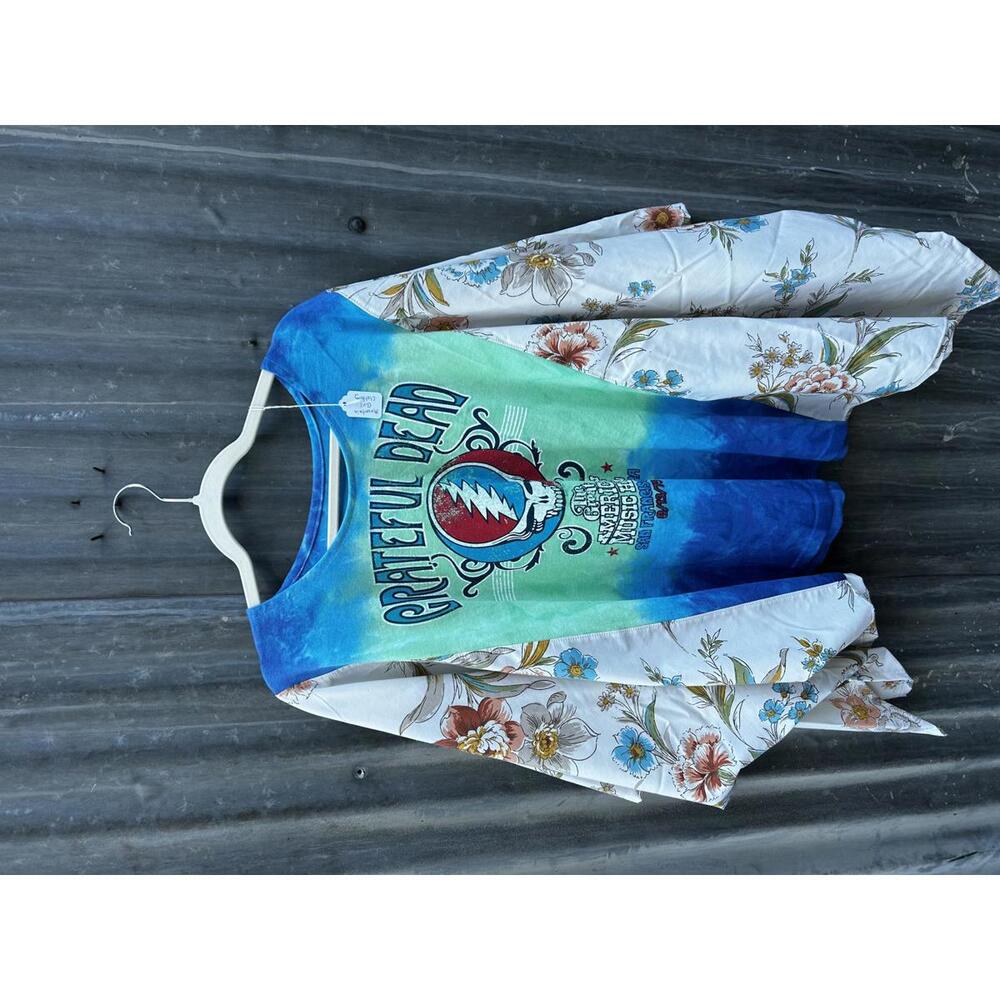 Grateful Dead Tie-Dye and Floral Sleeve Women's Top